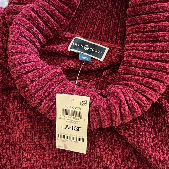 Karen Scott Merlot Size Large Turtleneck Sweater NWT - Picture 3 of 4